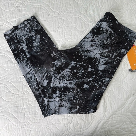 Champion Advanced Duo Dry Max Sporty Leggings Black Gray Marble Womens Large NWT - Picture 2 of 8